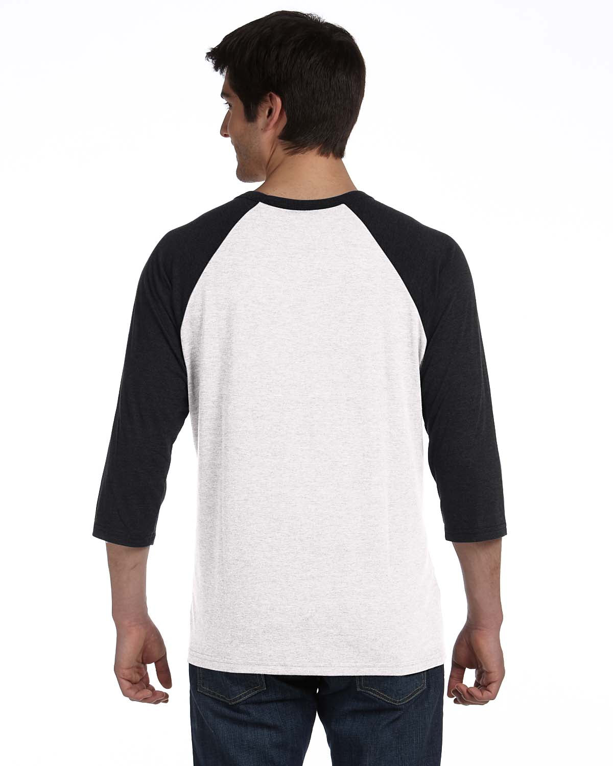 Unisex 3/4-Sleeve Baseball T-Shirt - White / Black