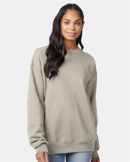 Hanes F260 Sand — on model front
