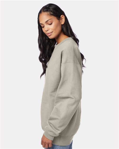 Hanes F260 Sand — on model side