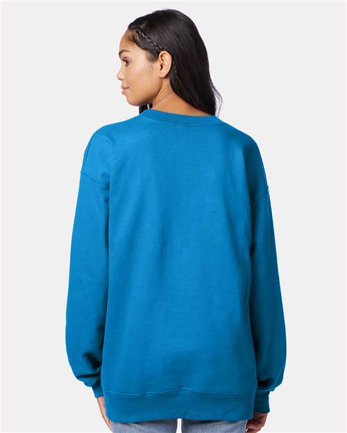 Hanes F260 Teal — on model back