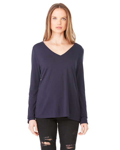 Women's Flowy Long-Sleeve V-Neck - Midnight