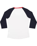 Women's Baseball T-Shirt - White / Navy / Red