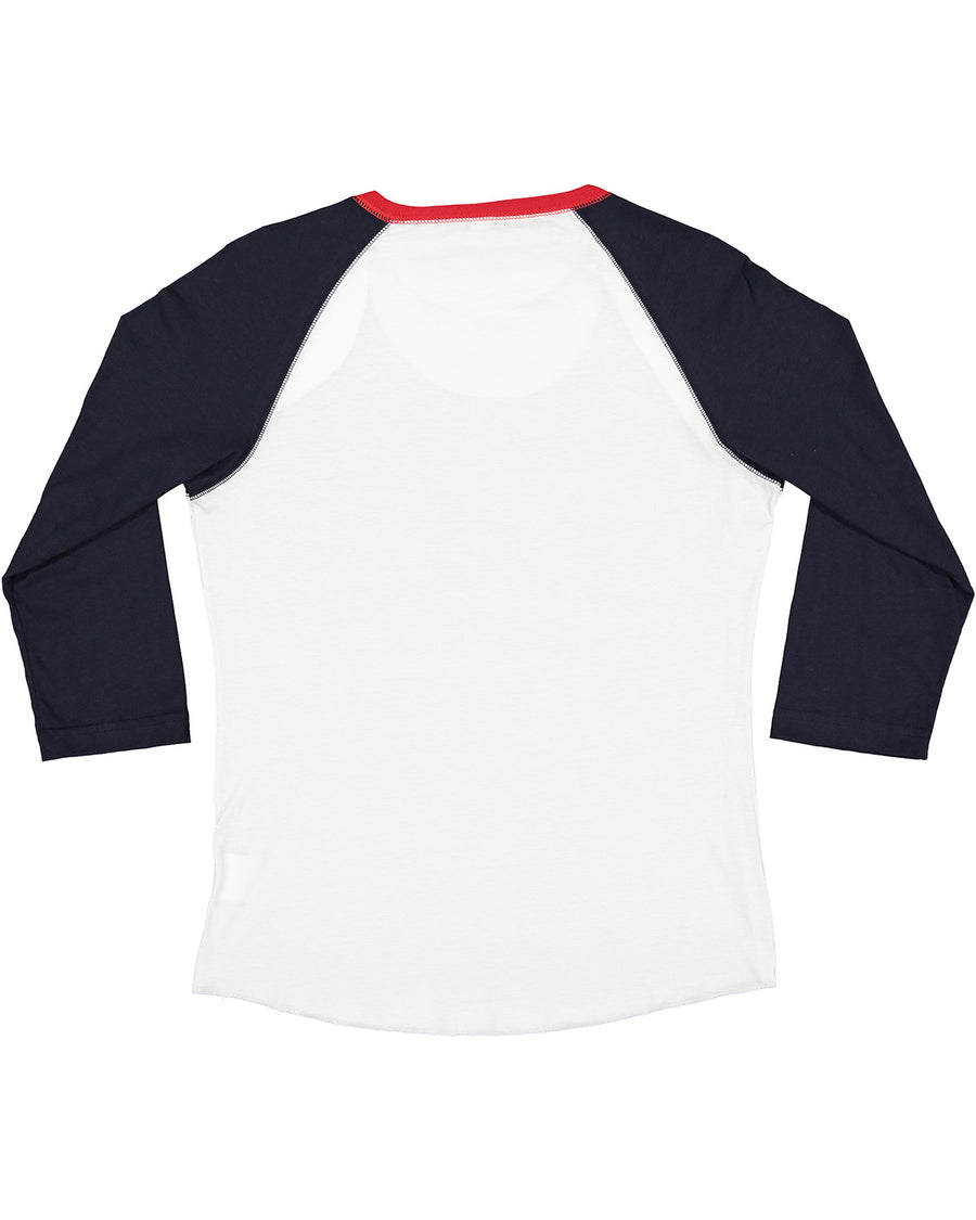 Women's Baseball T-Shirt - White / Navy / Red