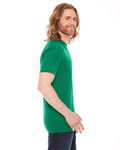 Unisex Poly-Cotton Short-Sleeve Crewneck - Heather Vintage Green