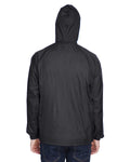 Unisex Quarter-Zip Hooded Pullover Pack-Away Jacket - Black