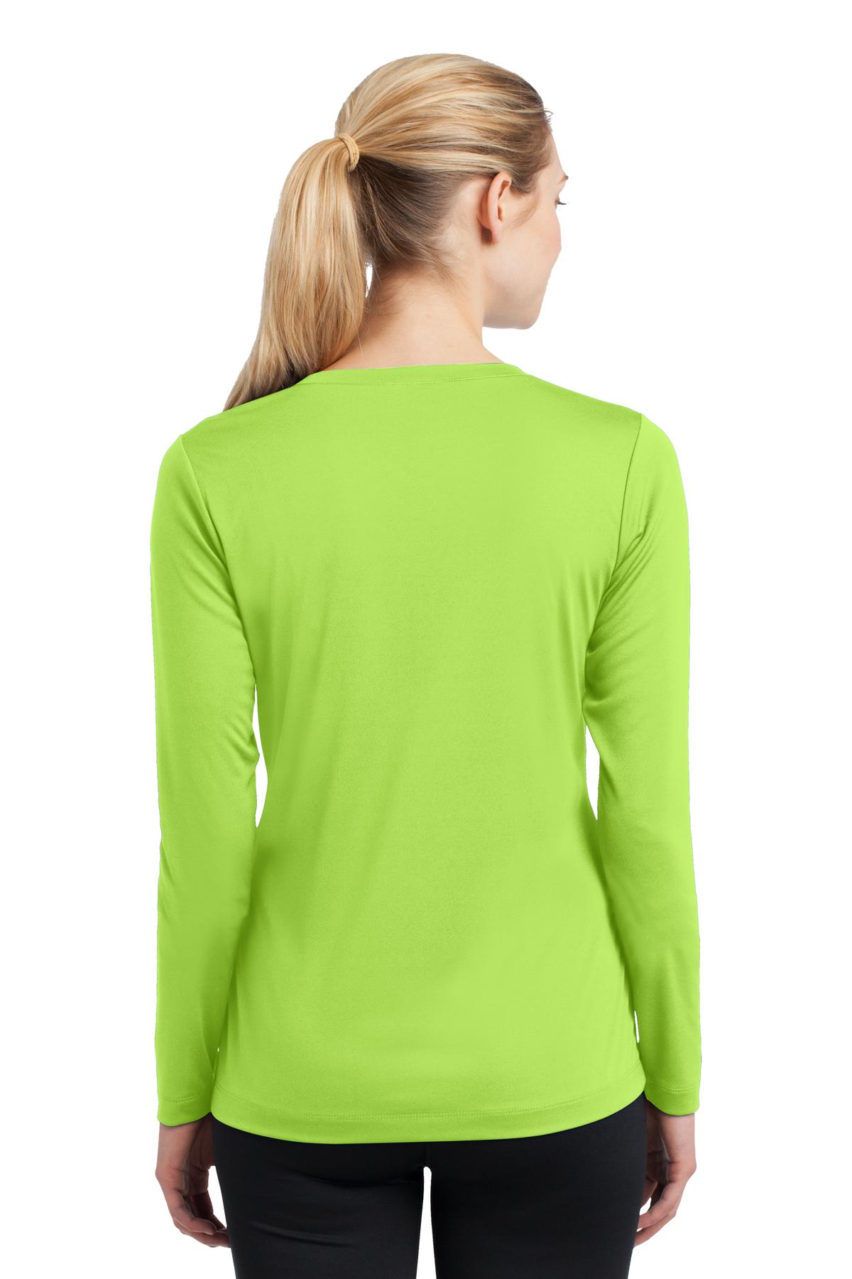Women's Long Sleeve PosiCharge Competitor V-Neck Tee - Lime Shock