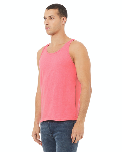 Unisex Heather CVC Tank - Neon Pink