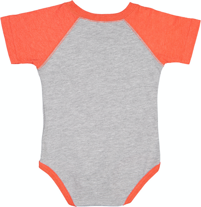 Infant Baseball Bodysuit - Vintage Heather / Vintage Orange