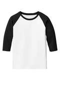 Youth Heavy Cotton��� 3/4-Raglan Sleeve T-Shirt - White / Black