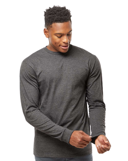 Unisex Heavyweight Long Sleeve Tee - Heather Charcoal