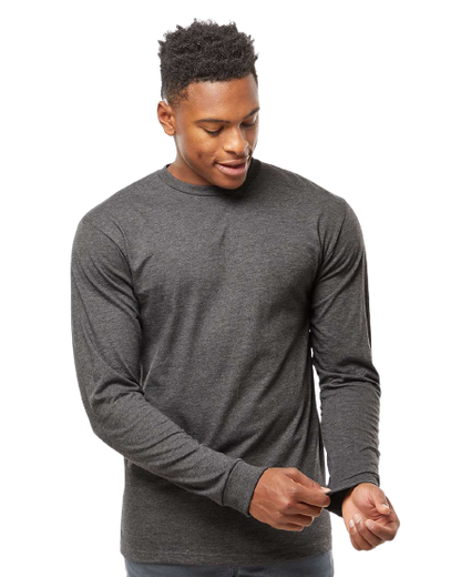 Unisex Heavyweight Long Sleeve Tee - Heather Charcoal
