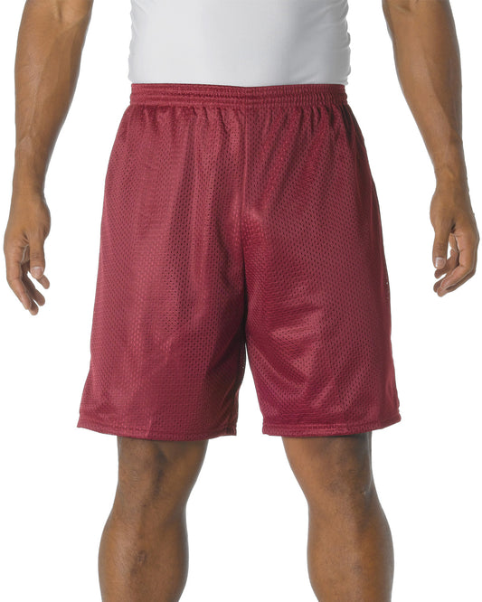 Unisex Nine Inch Inseam Mesh Short - Cardinal