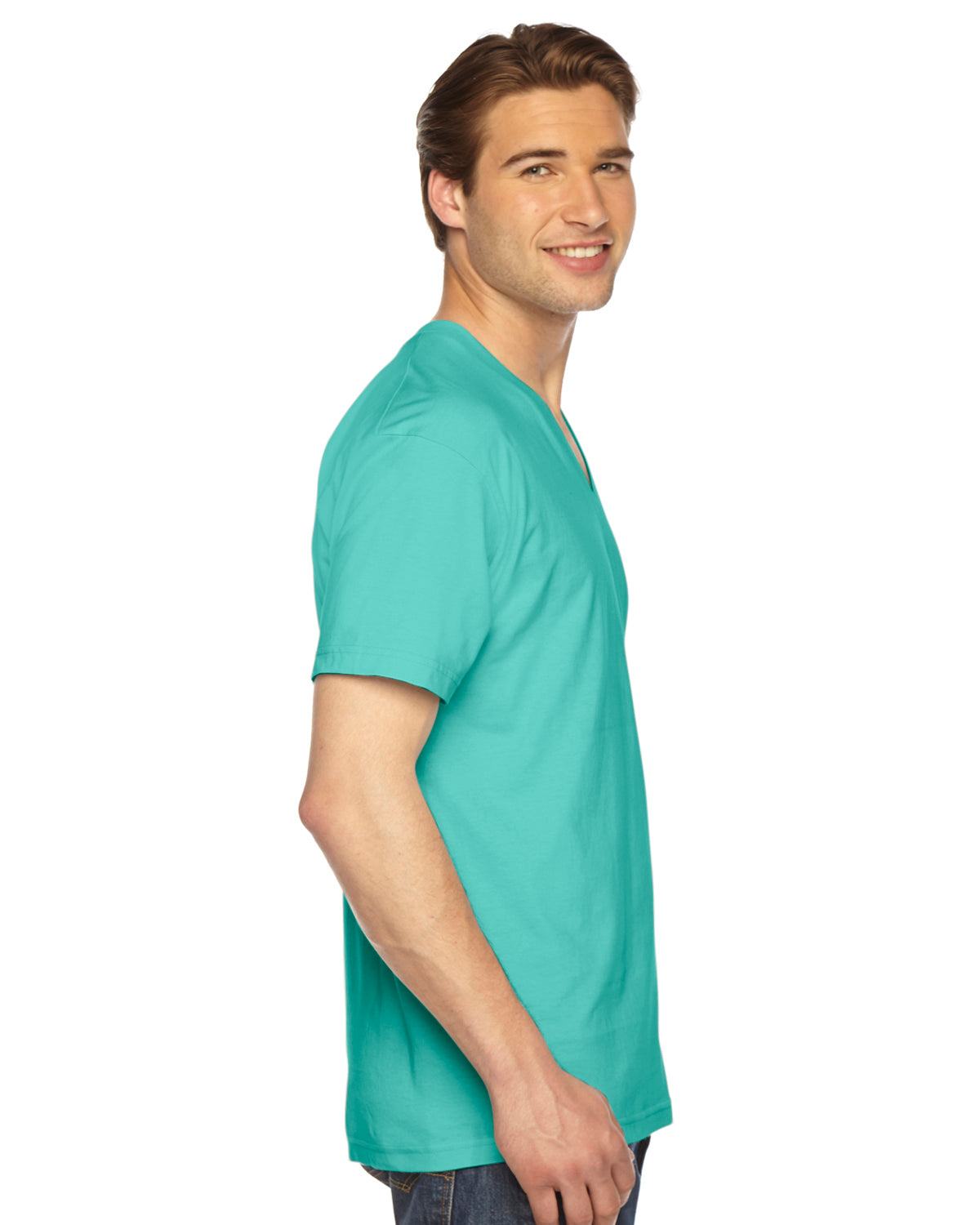 Unisex Fine Jersey Short-Sleeve V-Neck T-Shirt - Mint