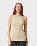 American Apparel 101CVC Heather Bone — on model front