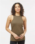American Apparel 101CVC Heather Army — on model front