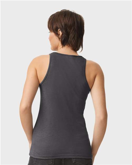 American Apparel 101CVC Heather Charcoal — on model back