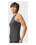 American Apparel 101CVC Heather Charcoal — on model side