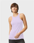 American Apparel 101CVC Heather Lilac — on model front