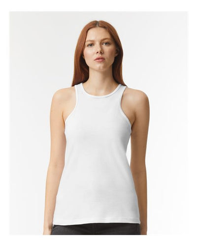 American Apparel 101CVC White — on model front