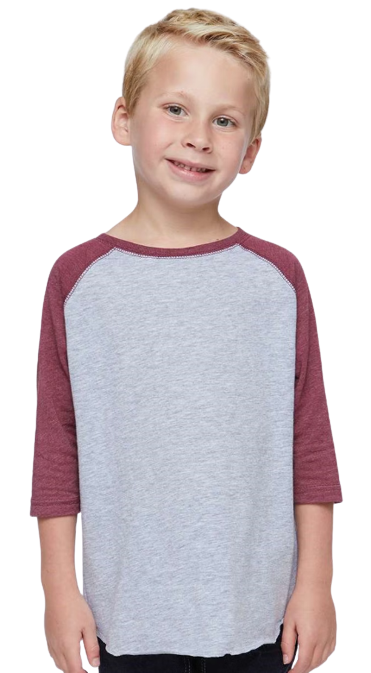 Toddler Baseball T-Shirt - Vintage Heather / Vintage Burg