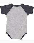Infant Baseball Bodysuit - Vintage Heather / Vintage Navy