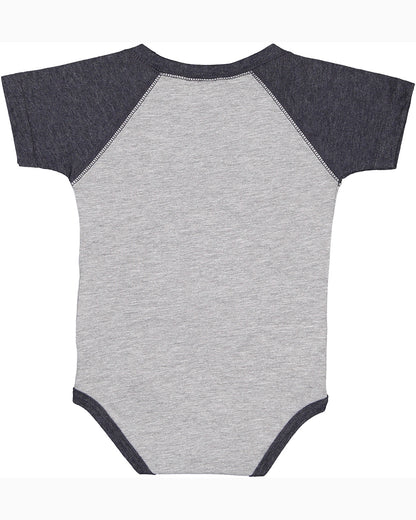 Infant Baseball Bodysuit - Vintage Heather / Vintage Navy