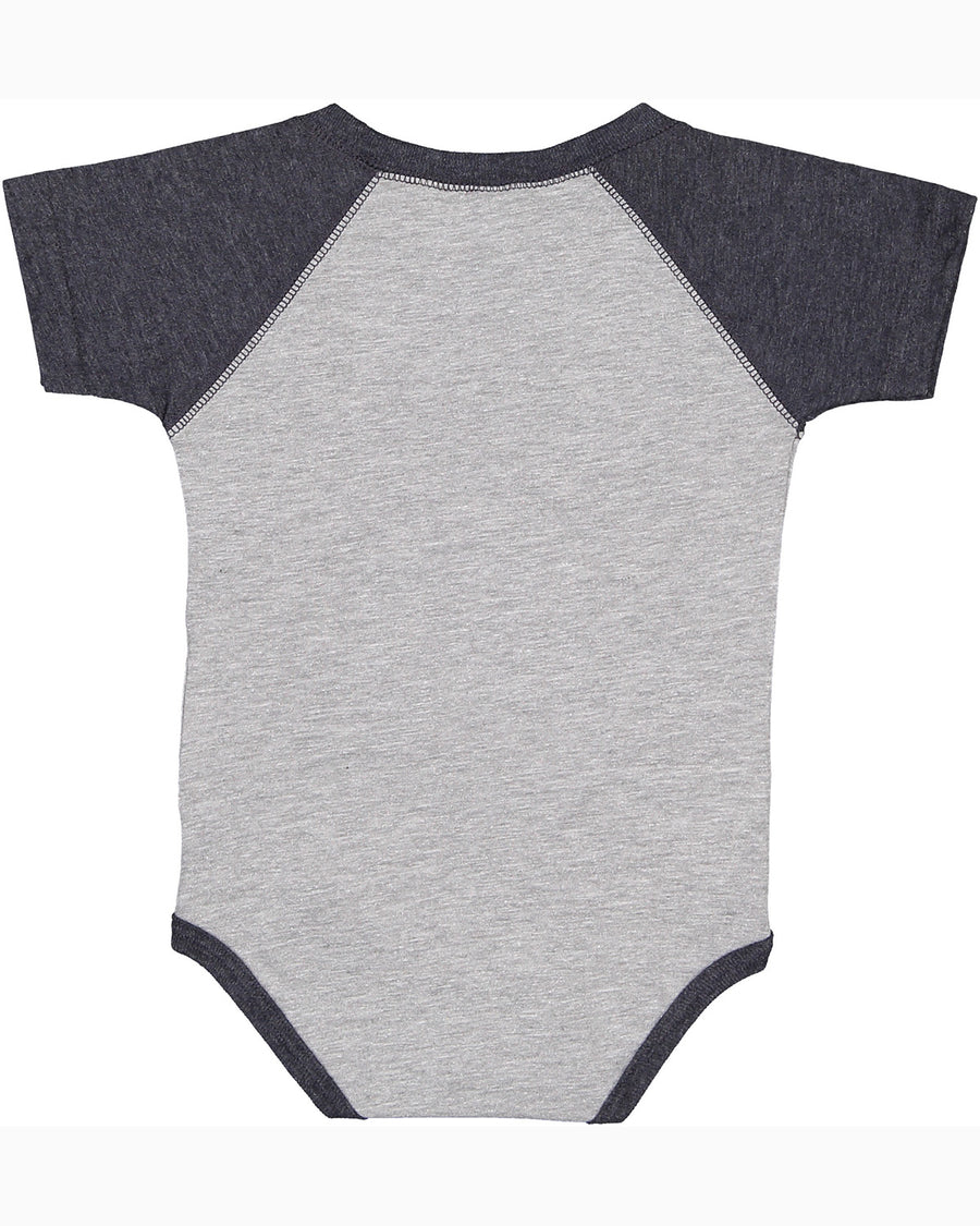 Infant Baseball Bodysuit - Vintage Heather / Vintage Navy
