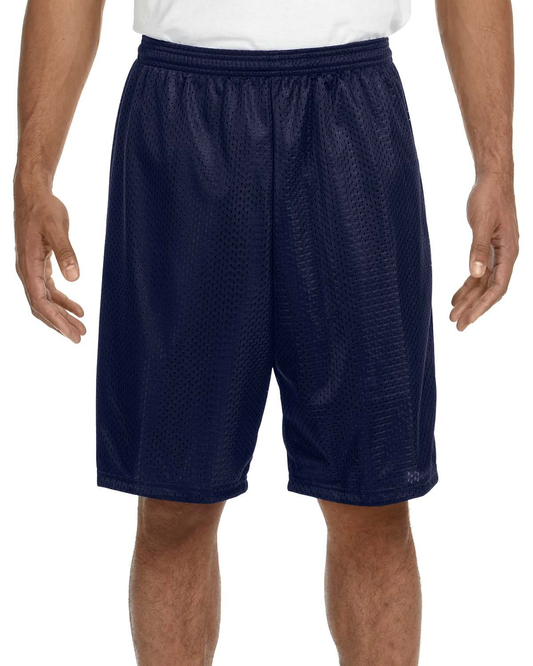 Unisex Nine Inch Inseam Mesh Short - Navy