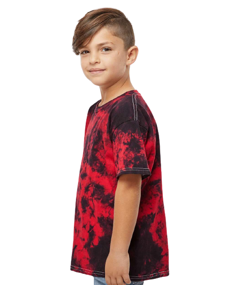 Youth Crystal Tie Dye T-Shirt - Black / Red Crystal