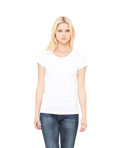Women's Baby Rib Scoopneck Tee - White