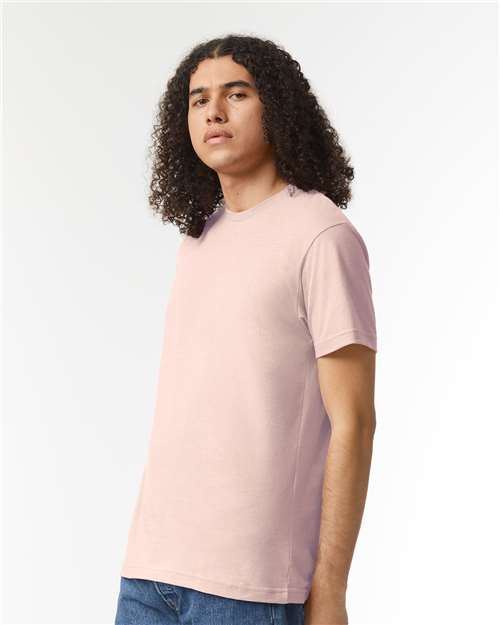 American Apparel 2001CVC Heather Blush — on model side