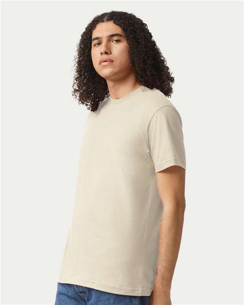 American Apparel 2001CVC Heather Bone — on model side