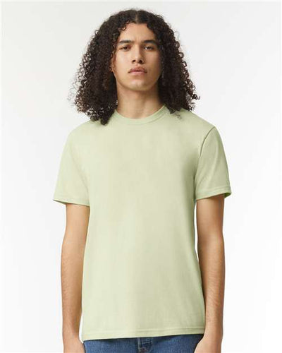 American Apparel 2001CVC Heather Cucumber — on model front