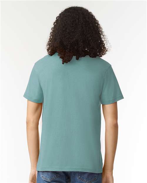 American Apparel 2001CVC Heather Arctic — on model back