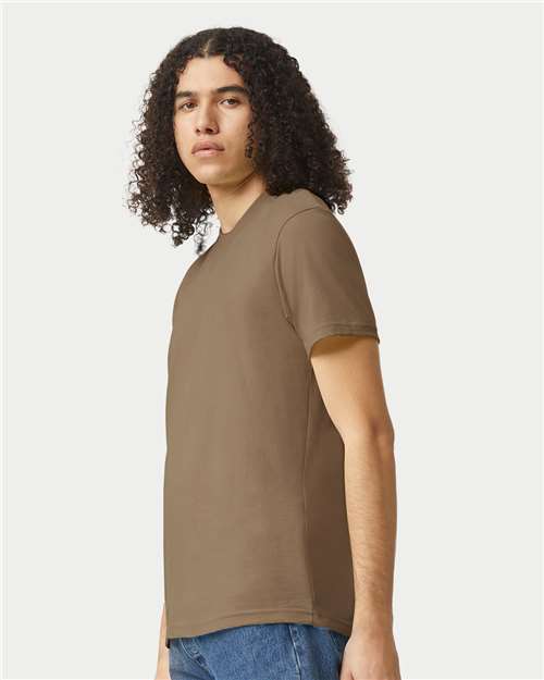 American Apparel 2001CVC Heather Army — on model side