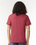 American Apparel 2001CVC Heather Cardinal — on model back