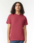 American Apparel 2001CVC Heather Cardinal — on model front