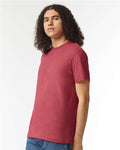 American Apparel 2001CVC Heather Cardinal — on model side