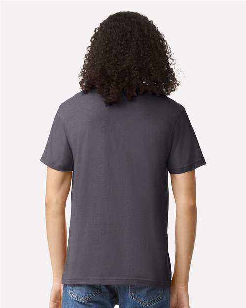 American Apparel 2001CVC Heather Charcoal — on model back