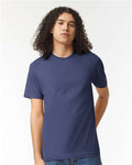 American Apparel 2001CVC Heather Indigo — on model front