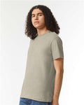 American Apparel 2001CVC Heather Khaki — on model side