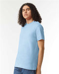 American Apparel 2001CVC Heather Light Blue — on model side