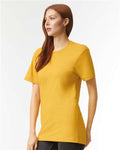 American Apparel 2001CVC Heather Mustard — on model side