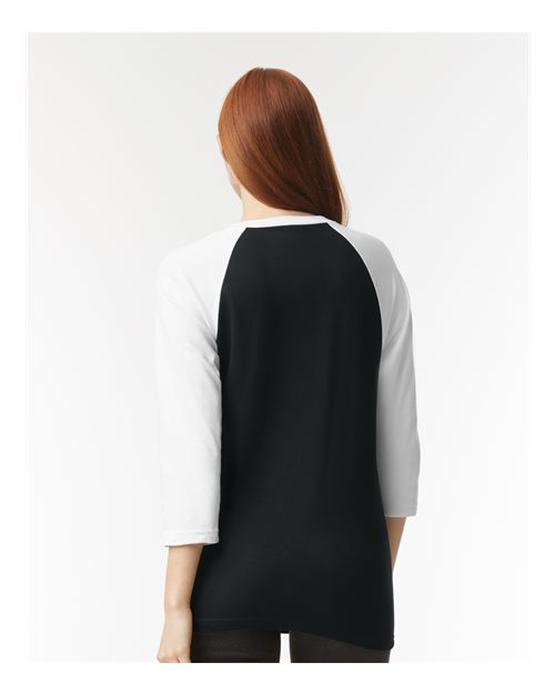 American Apparel 2003CVC Black/ White — on model back