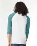 American Apparel 2003CVC White/Heather Arctic — on model back