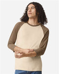 American Apparel 2003CVC Heather Bone/ Heather Army — on model front