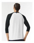 American Apparel 2003CVC White/ Black — on model back