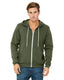 Bella + Canvas 3739 - Unisex Poly-Cotton Sponge Fleece Full-Zip Hoodie - Military Green