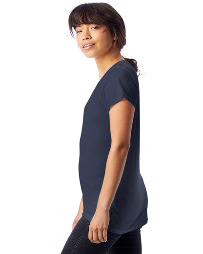 Women's Slinky-Jersey V-Neck T-Shirt - Navy