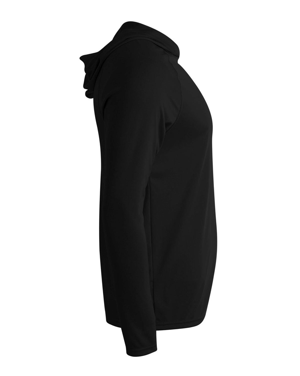 A4 Unisex Cooling Long Sleeve Hooded Tee - Black